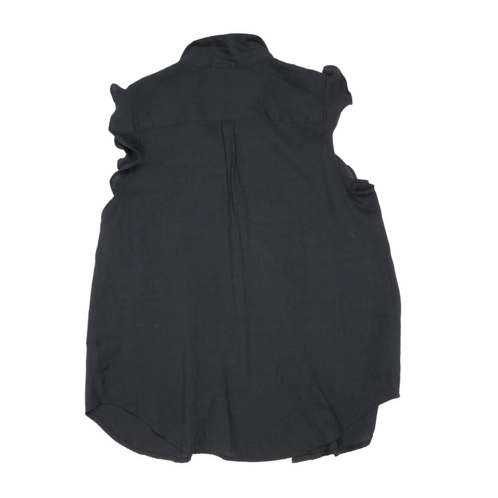 Who What Wear Black Sleeveless Blouse Ruffle Sleeve Lightweight Flowy Minimalist - Picture 5 of 10